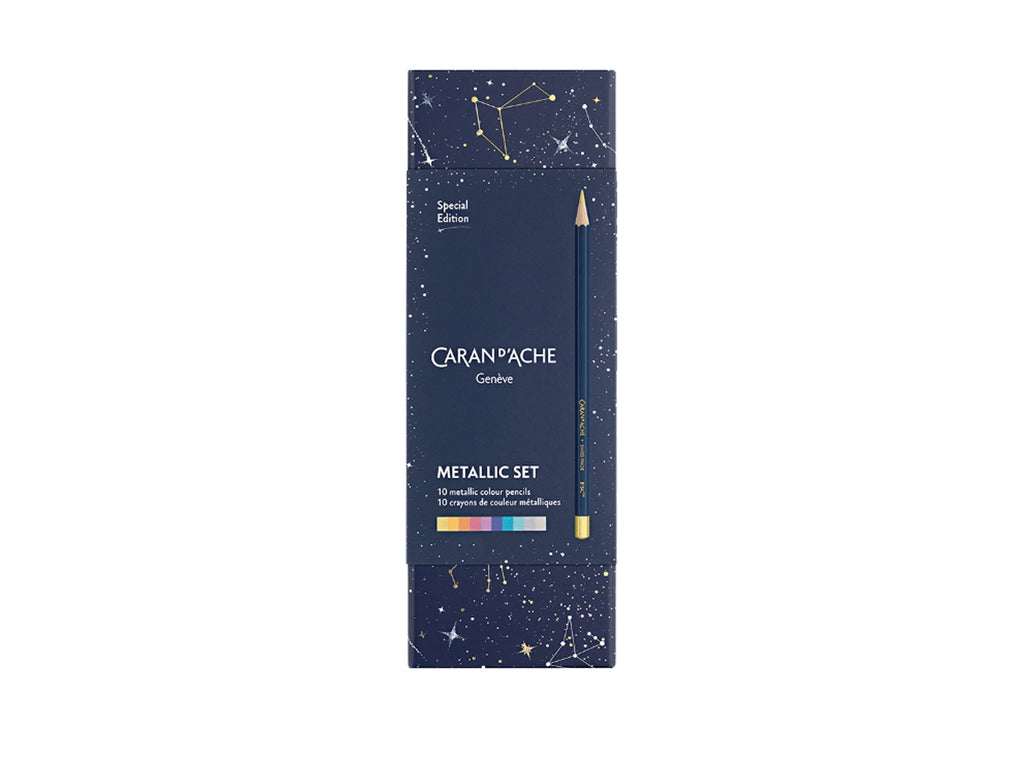 Caran D'Ache COSMIC BLUE Metallic Pencil Set – Special Edition