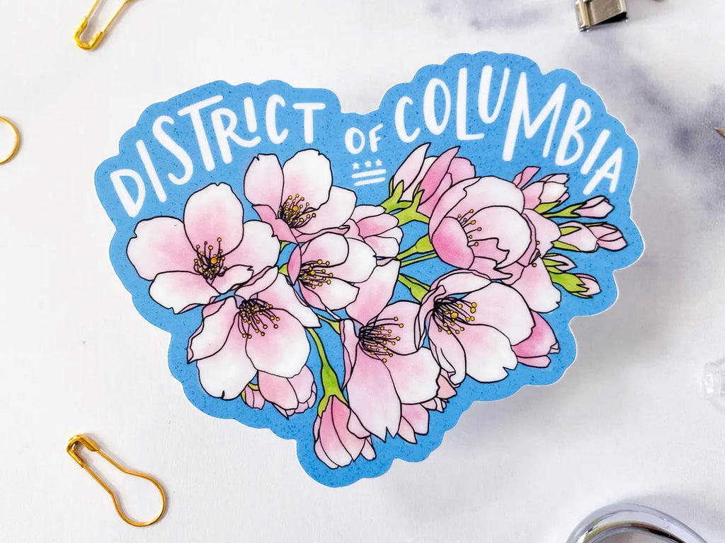 DC Cherry Blossoms Vinyl Sticker