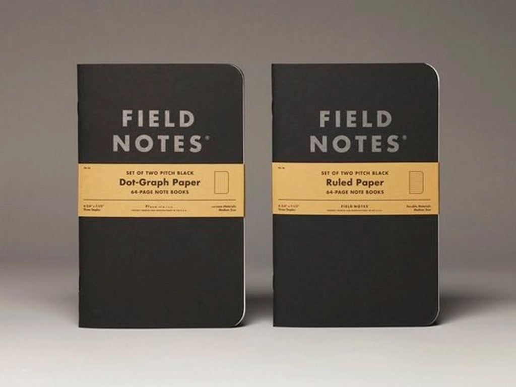 FIeld Notes Pitch Black Memo Book Set of 3