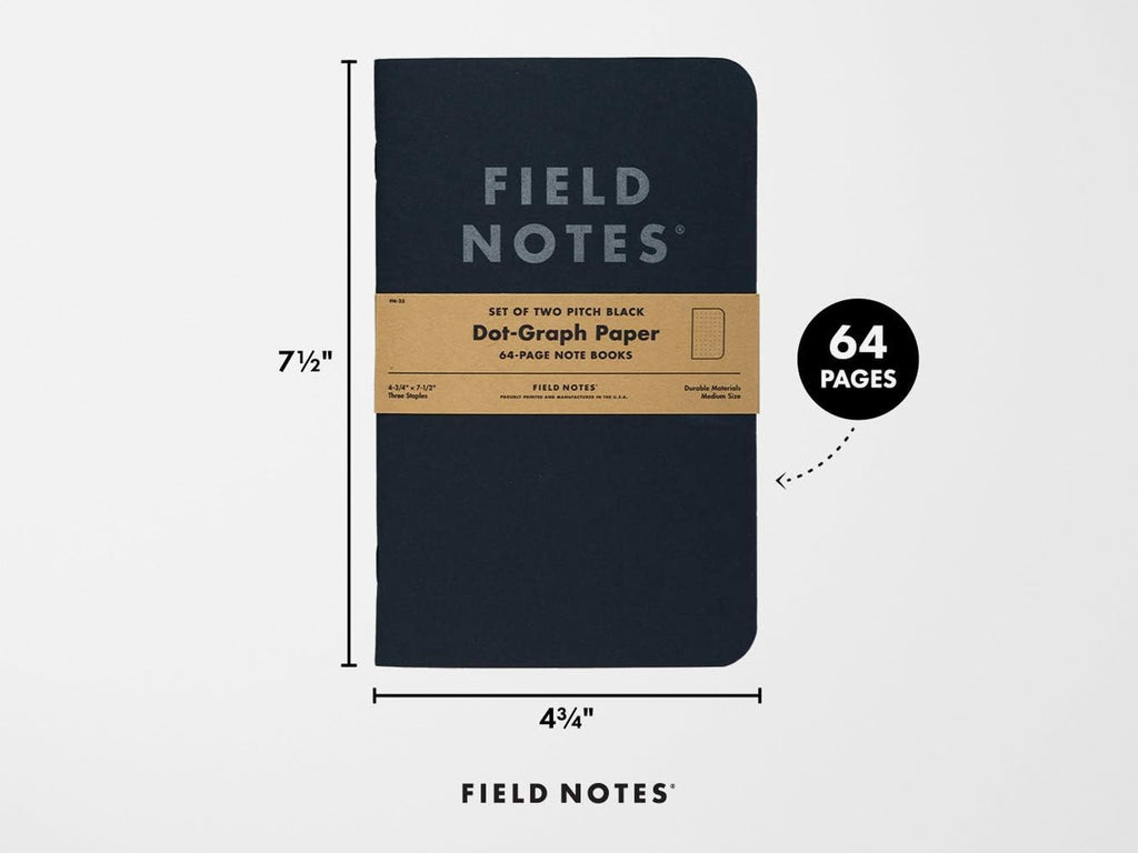 Field Notes Pitch Black Notebook Set of 2