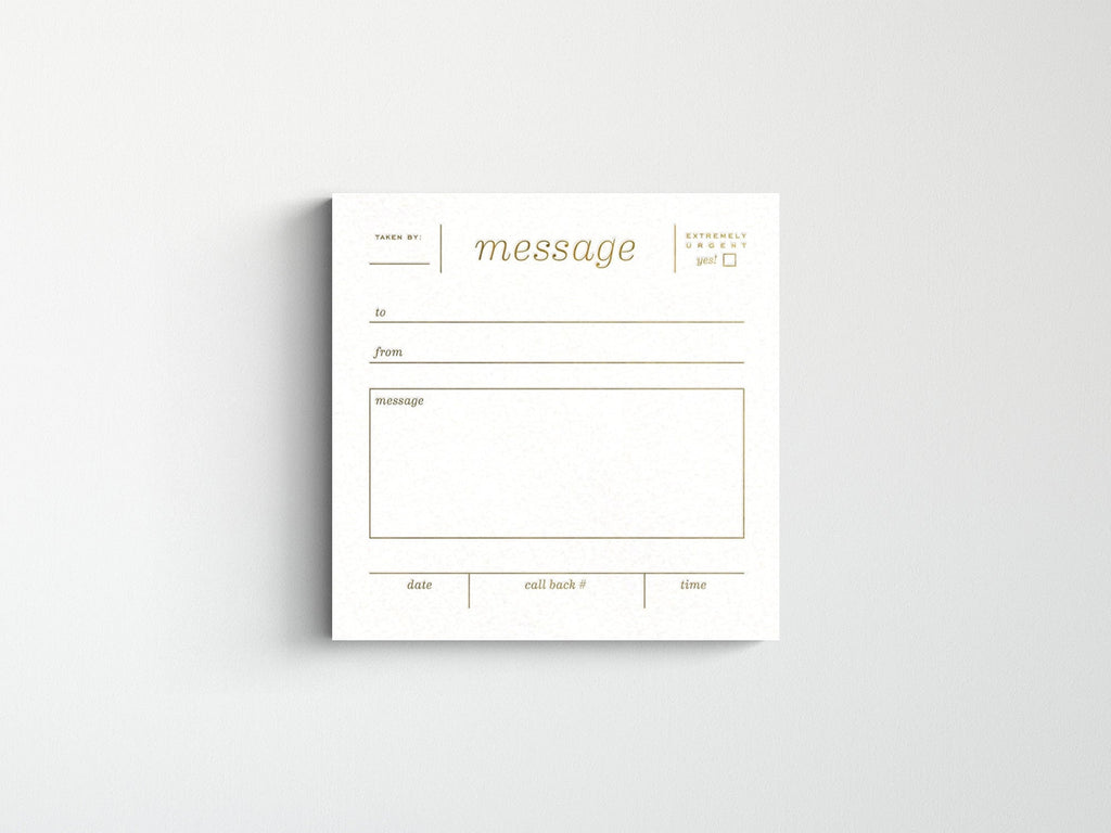 Gold Debossed Message Notepad