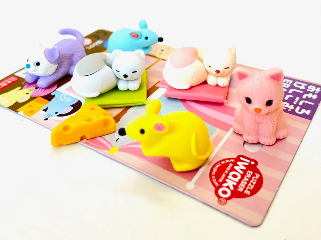 Iwako Novelty Erasers - Cat & Mouse