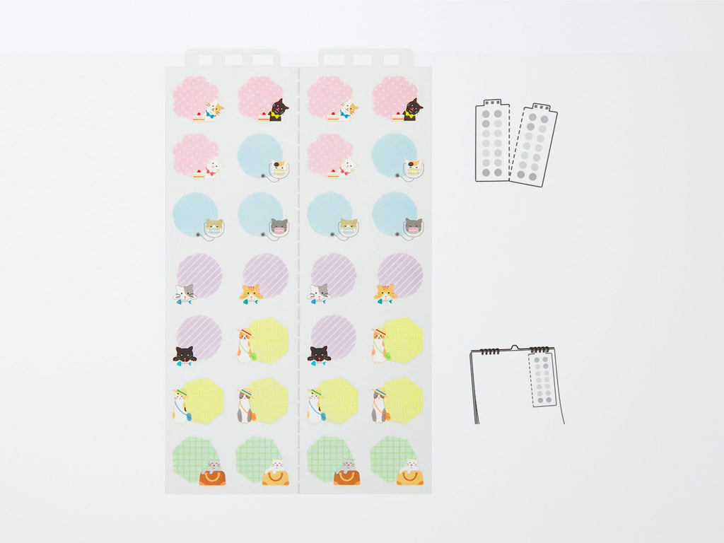 Midori Calendar Stickers - L Cats