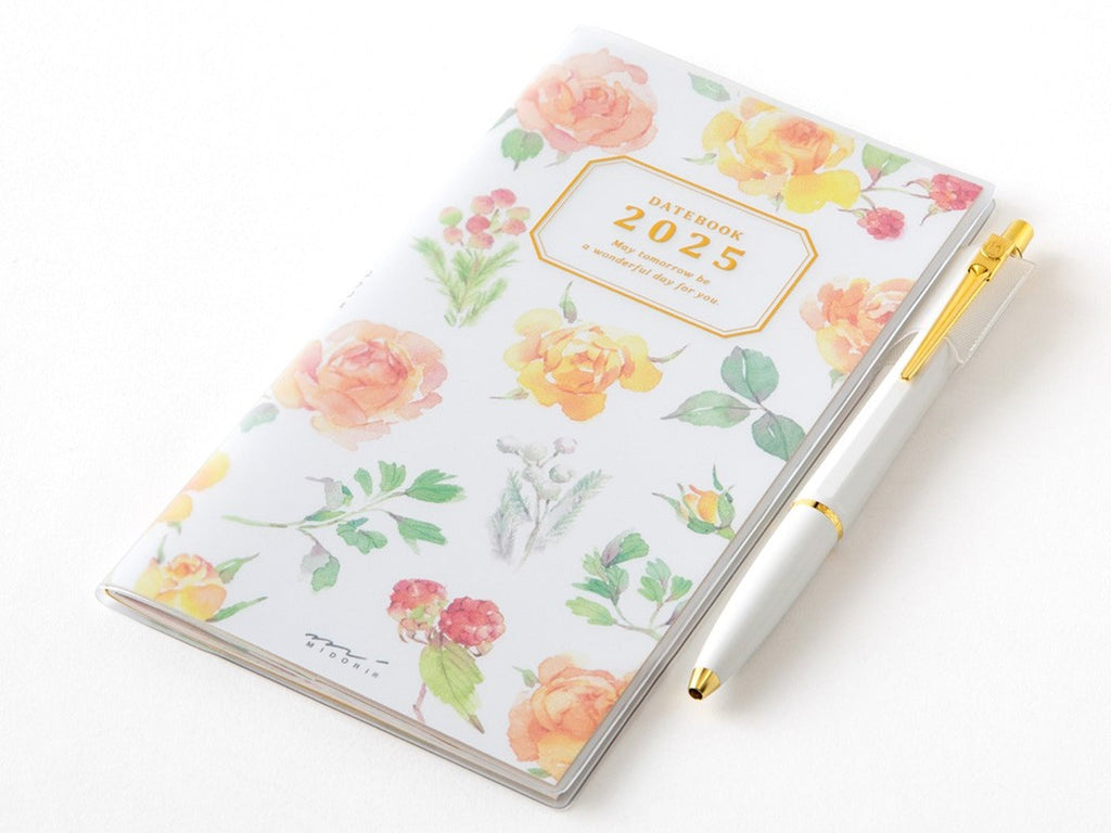 Midori Pocket Diary 2025 Slim - Country Time Flower