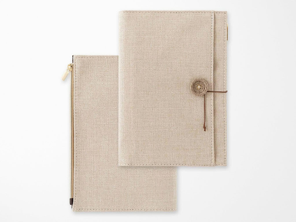 Midori Yuru Log Notebook Cover B6 - Beige Cloth