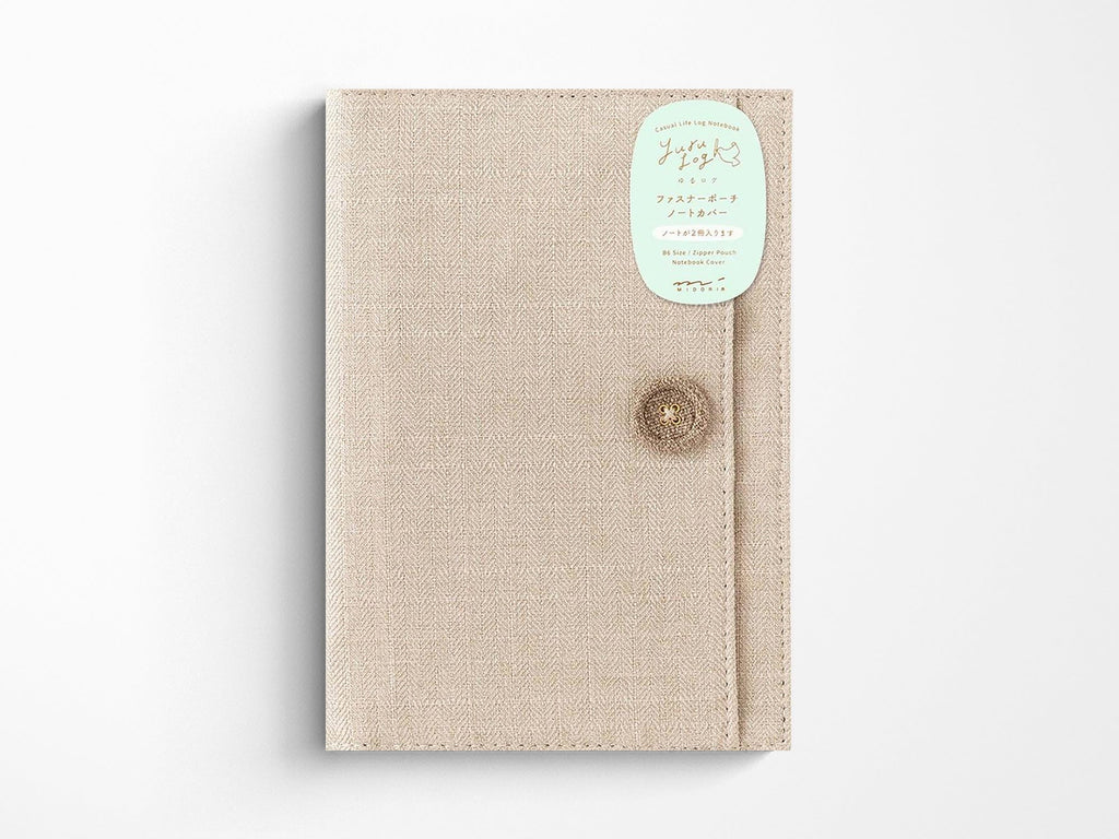 Midori Yuru Log Notebook Cover B6 - Beige Cloth