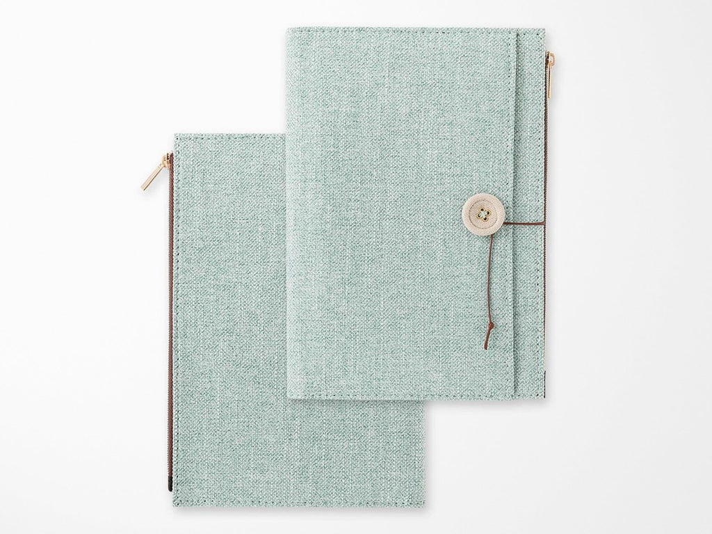 Midori Yuru Log Notebook Cover B6 - Light Blue Cloth