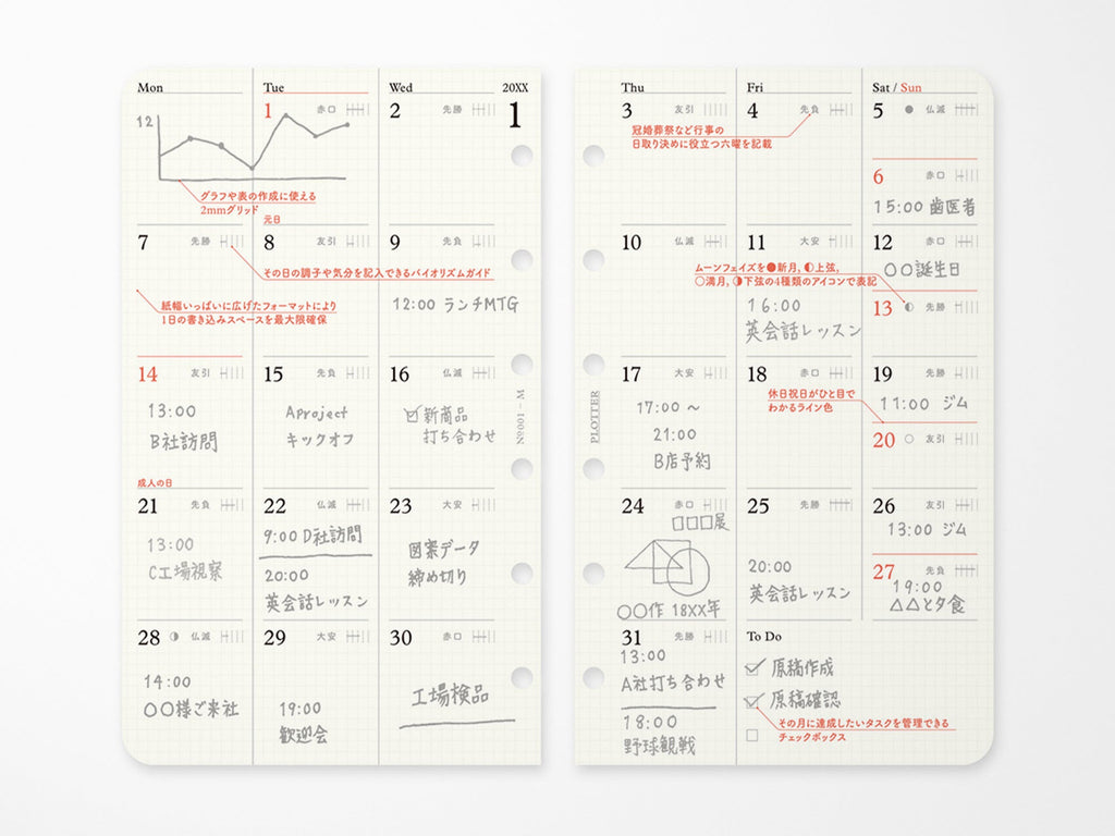 PLOTTER Refill Monthly Schedule 2025 - Mini Size