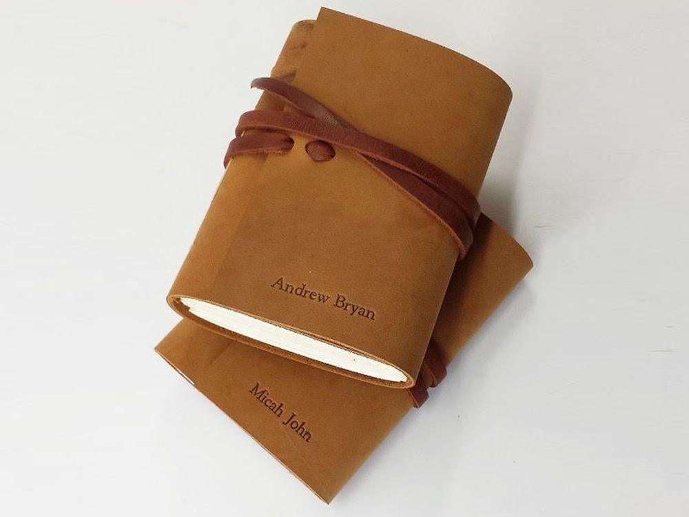 Personalized Hand Sewn Leather Pocket Journal