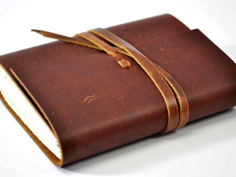 Personalized Hand Sewn Leather Pocket Journal