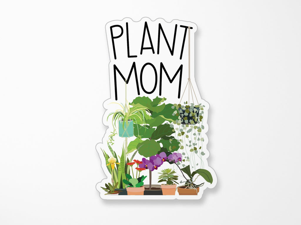 Plant Mom, Lush Houseplants Vinyl Sticker