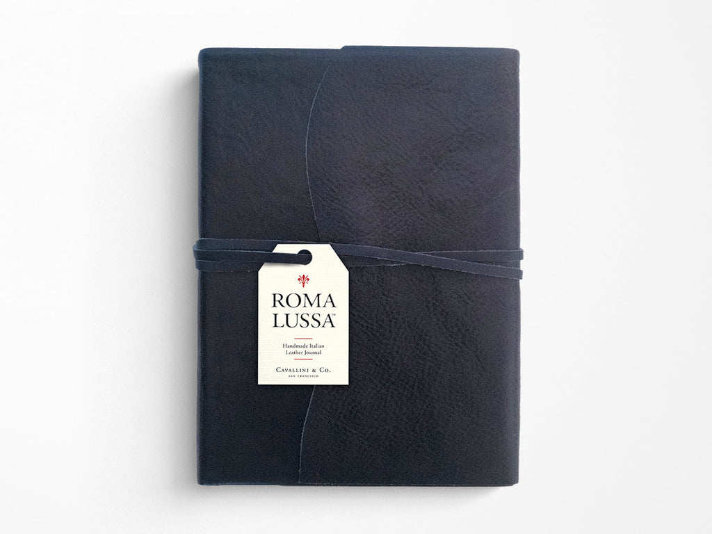 Roma Lussa Leather Journal - Blue