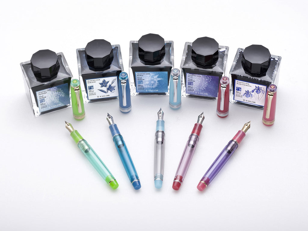 Sailor Pro Gear Slim Fountain Pen Set - Manyo Series - Rabbit Ear Iris