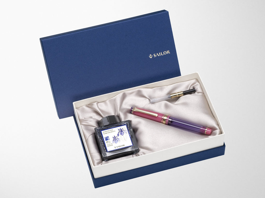 Sailor Pro Gear Slim Fountain Pen Set - Manyo Series - Violet