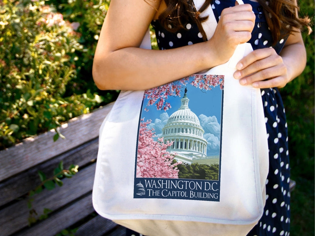 Tote Bag Washington DC Capital & Cherry Blossoms