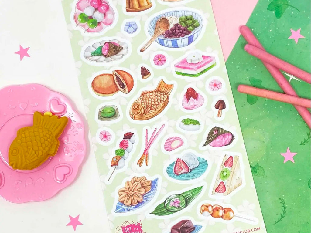 Traditional Asian Snacks Sticker Sheet