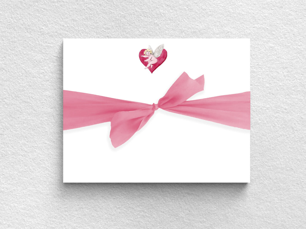 Valentine Cupid Flat Notecards Set of 10