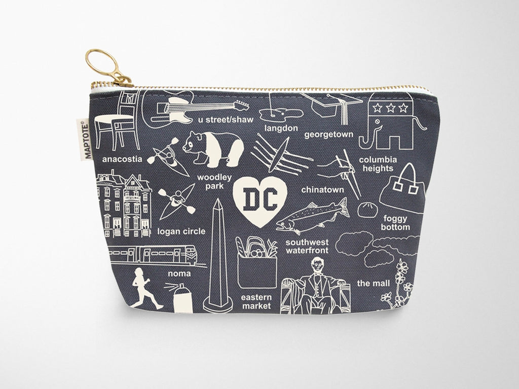 Washington DC Zipped Pouch - Grey