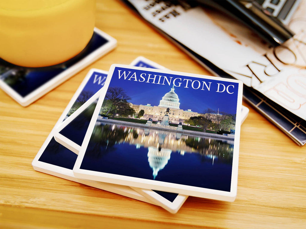 Coaster Washington DC Capitol Building At Night