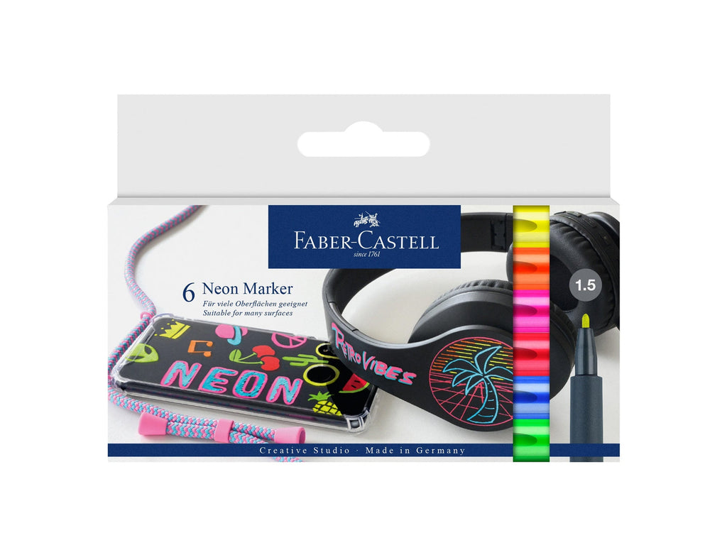 Faber Castell Neon Markers, Set of 6