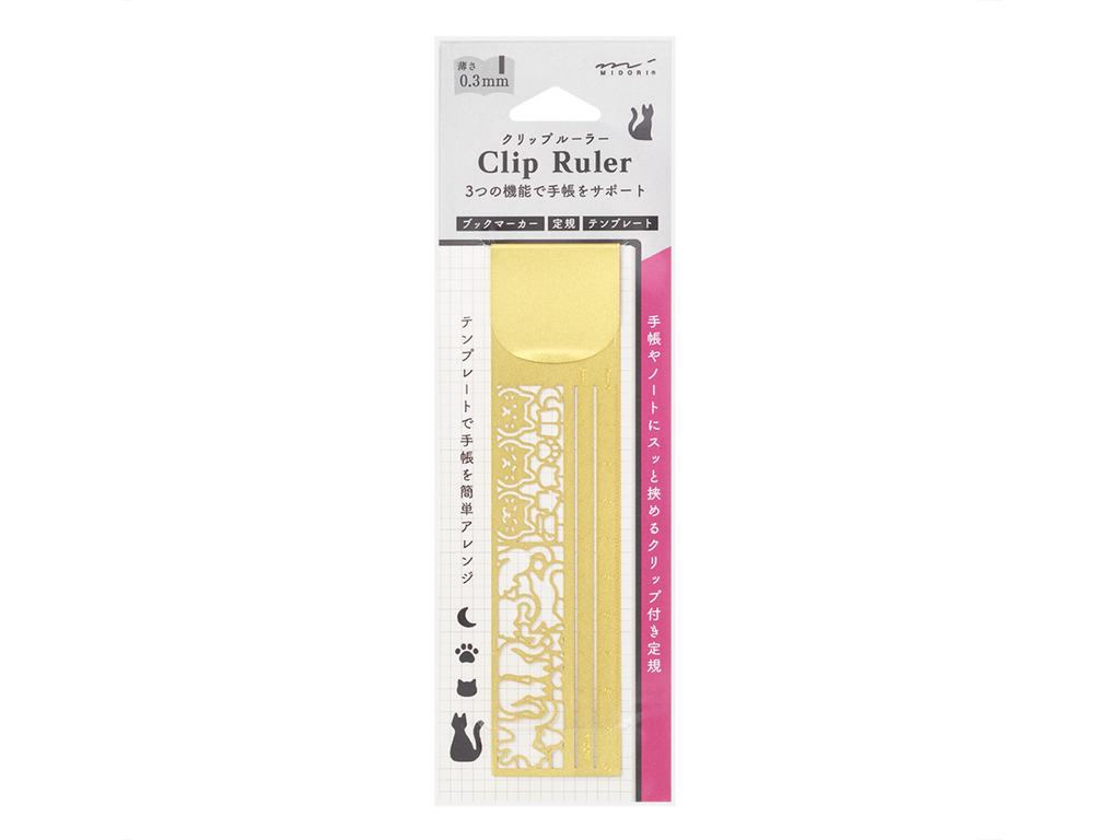 Midori Clip Ruler - Cat