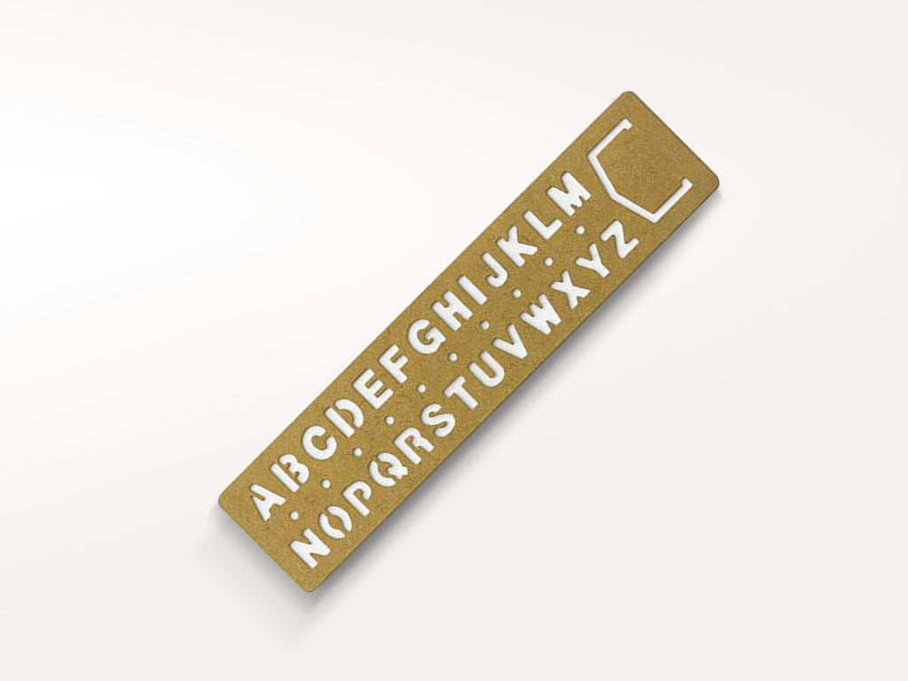 Brass Template Bookmark - Alphabet