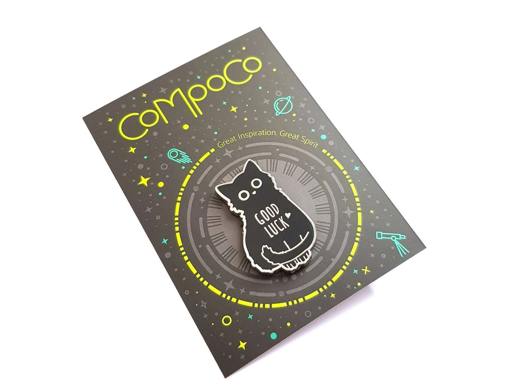 Good Luck Black Cat Enamel Pin