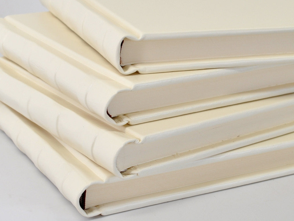 White Italian Leather Guest Book